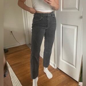 Dark Gray Urban Outfitters Straight Leg Mom Jeans